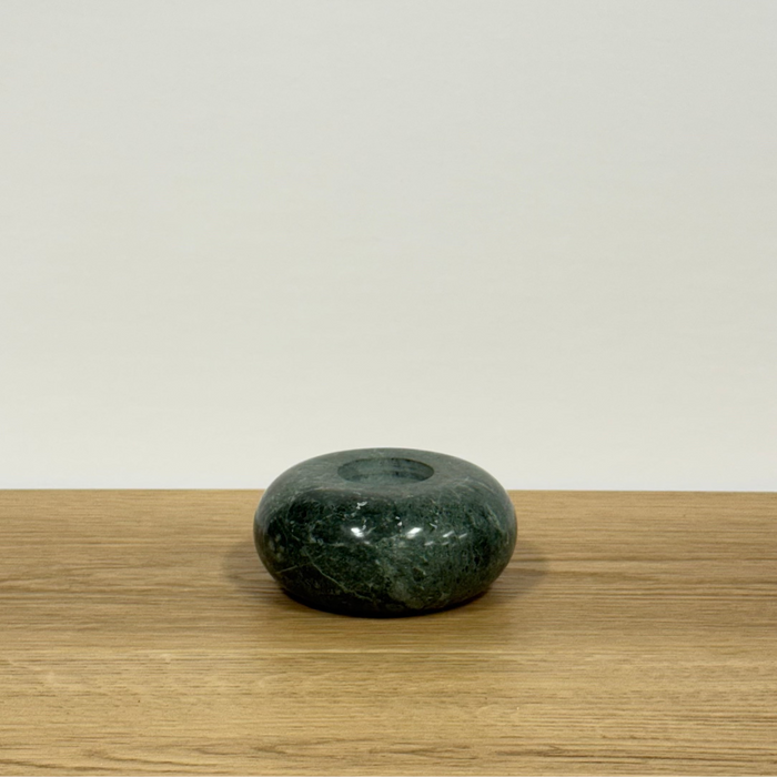 Vintage Green Marble Candlestick Holder