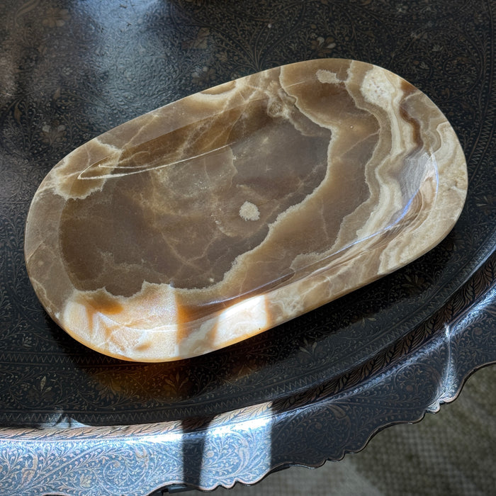 Aragonite Stone Oval Dish