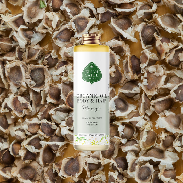 Pleťový olej Bio Pečující olej MANDARINKA - MORINGA pro problematickou pokožky a vlasy EXP 100 ml Eliah Sahil fotografie č. 2