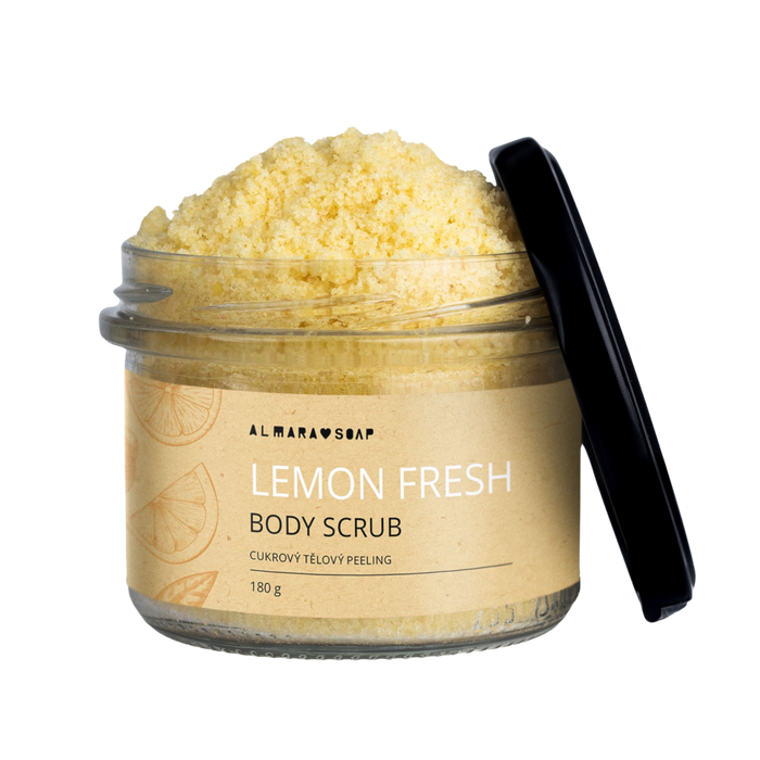 Tělový scrub Body Scrub LEMON FRESH Energizující přírodní scrub na tělo s vůní citronu 180 g Almara Soap fotografie č. 1
