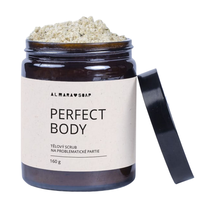 Tělový scrub Body Scrub PERFECT BODY Přírodní tělový scrub pro zpevnění pokožky a celulitidu 160 ml Almara Soap fotografie č. 1