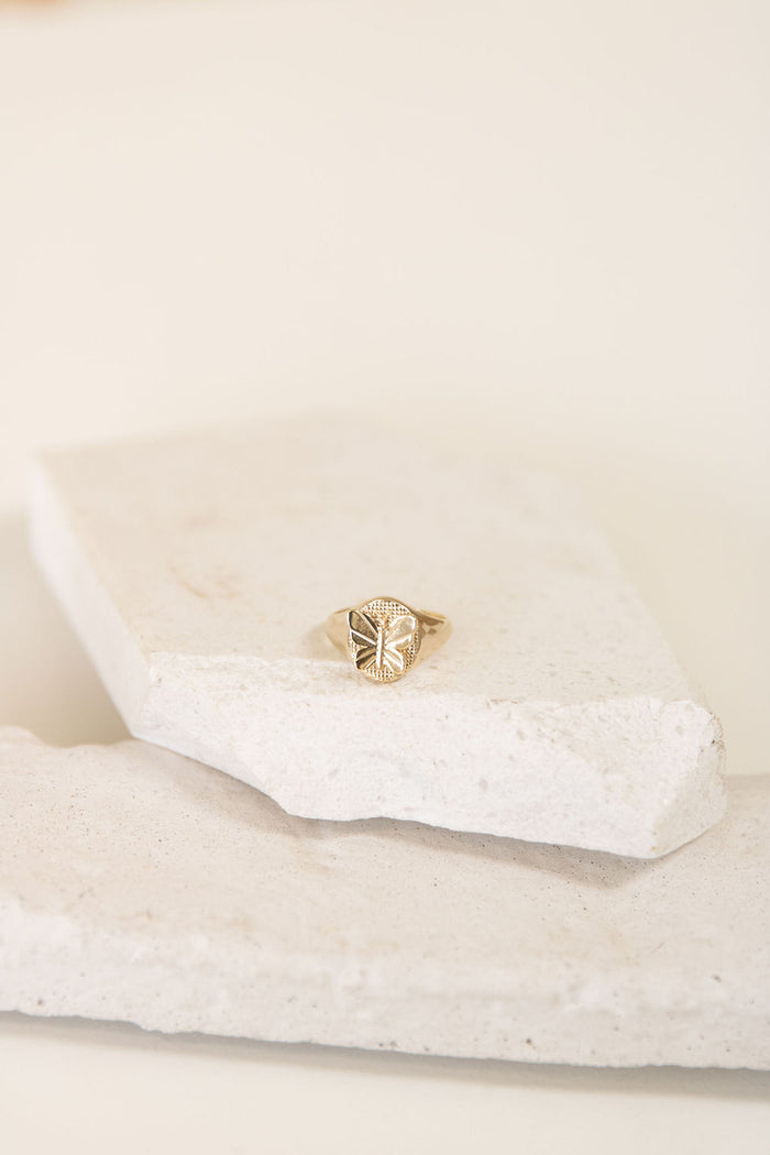 gold butterfly ring