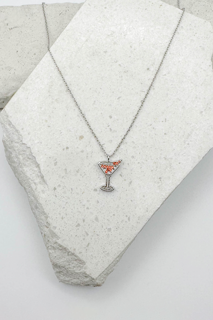 Dainty Martini Glass Necklace