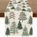 Green Christmas Tree Table Runner, 72"