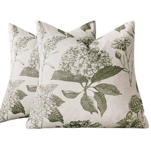 Green Hydrangea Pillow 20"x20"
