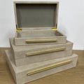 Ivory Shagreen Decorative Boxes, set of 3