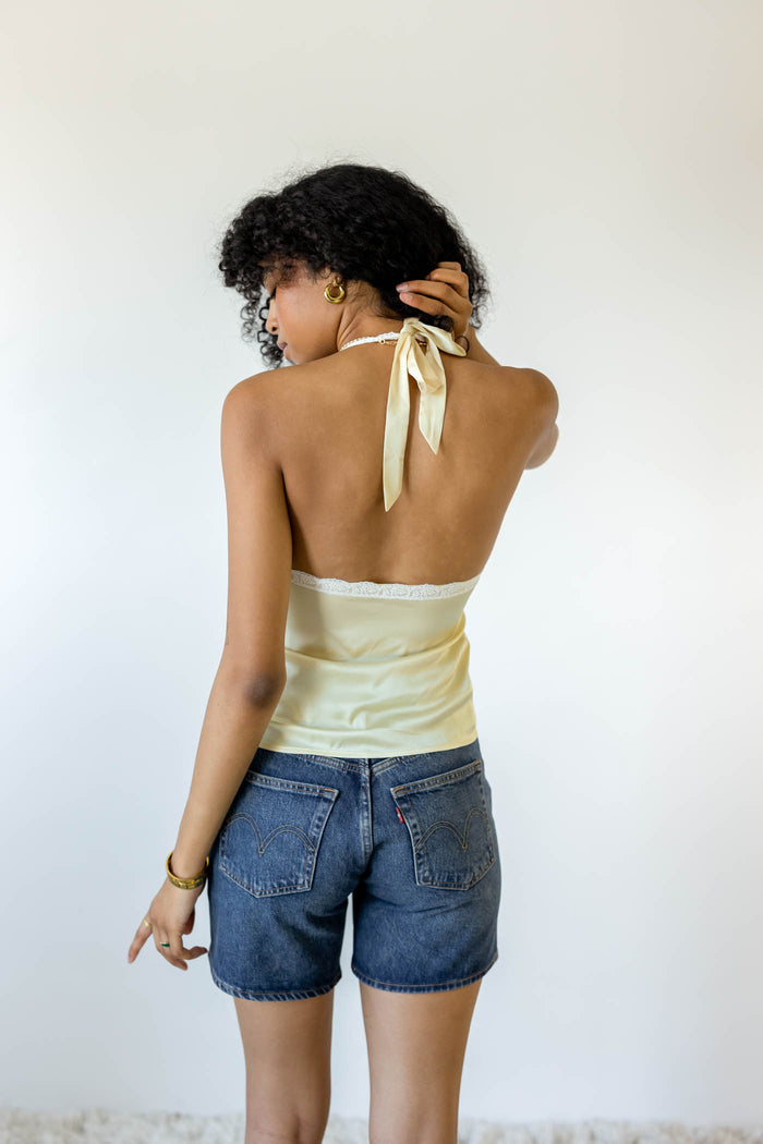 Lacey Satin Halter Top