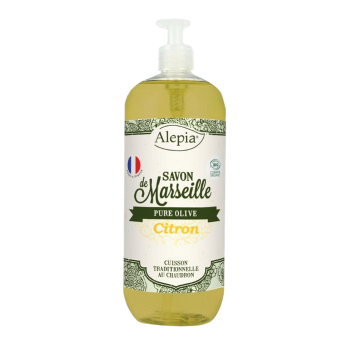 Tekuté mýdlo Marseillské tekuté mýdlo BIO Citron 1000 ml Alepia fotografie č. 1