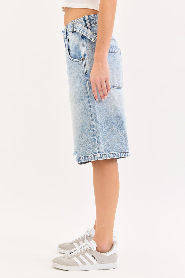 Mid Rise Baggy Bermuda Shorts