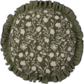 Olive Round Ruffle Pillow 18"