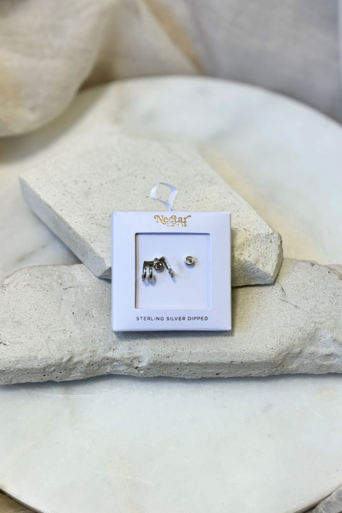Stud & Cuff Earring Set