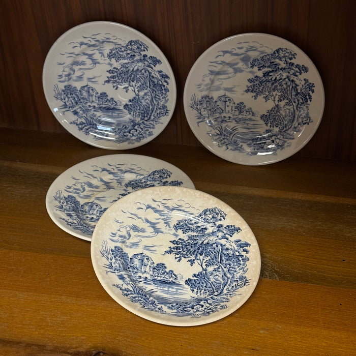 Vintage English Flow Blue Trinket Dishes by Enoch Wedgwood
