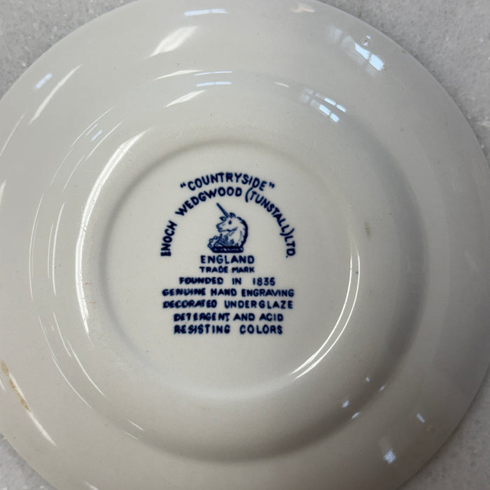 Vintage English Flow Blue Trinket Dishes by Enoch Wedgwood