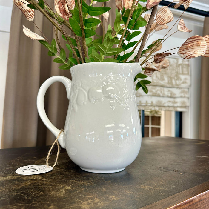 Vintage Fruit De Blanc Ceramic Pitcher
