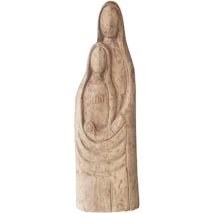 Wooden Mary + Joseph Figure